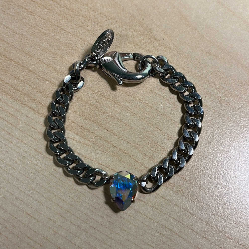 Hrh Collection Micro Dauphine Bracelet - Silvertone, Unicorn AB
